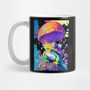 Mushroom land colorful toad lots of pretty colors soft color palette vintage tone Mug